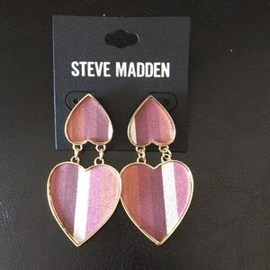 Steve Madden Inverted Double Hearts Earrings
